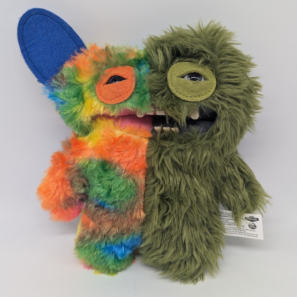 Zuru Fuggler Plush Monster Grinnero McGoo 9" Rainbow Green Ugly Teeth Stuff Toy
